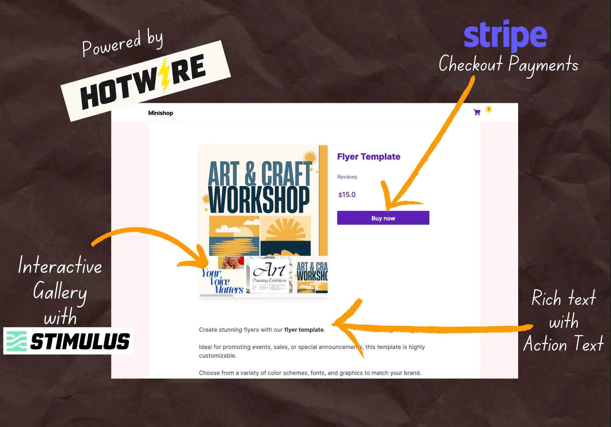 Product page of ecommerce marketplace app project from Full Stack Rails Mastery course